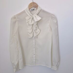 Young Capers of California Vintage 70s Renaissance Button Down Blouse Cascade